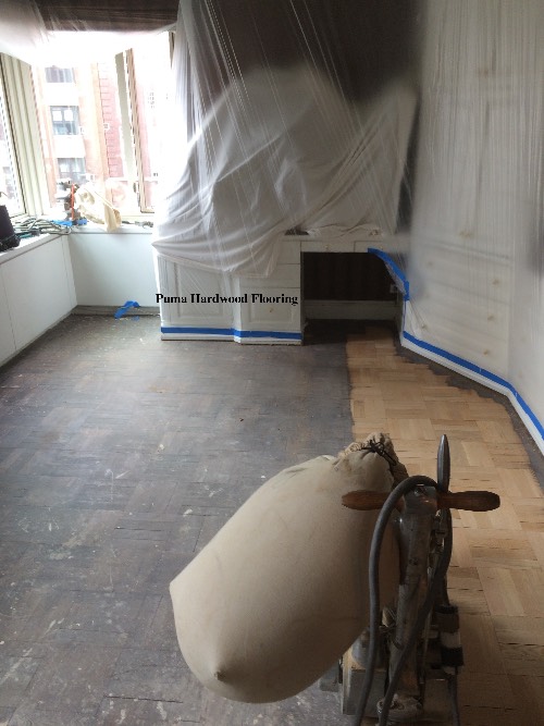 Sanding and Refinishing wood floors in Westchester County NY.